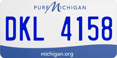 MI license plate DKL4158