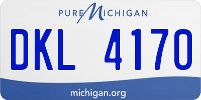 MI license plate DKL4170