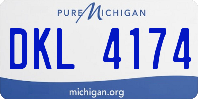 MI license plate DKL4174
