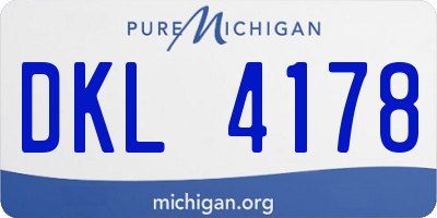 MI license plate DKL4178