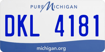 MI license plate DKL4181