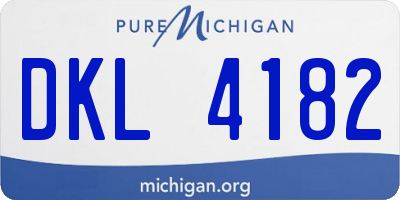 MI license plate DKL4182
