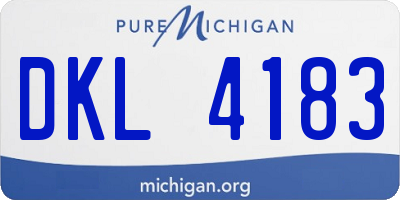 MI license plate DKL4183