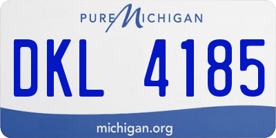 MI license plate DKL4185