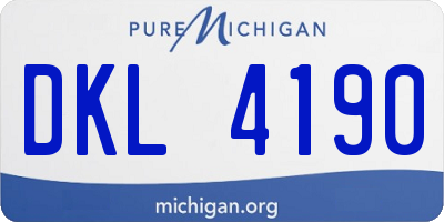 MI license plate DKL4190