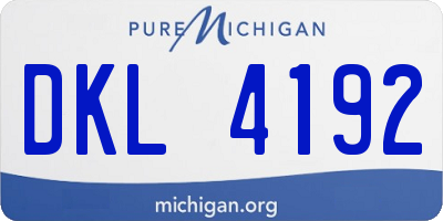 MI license plate DKL4192