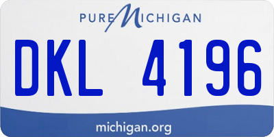 MI license plate DKL4196