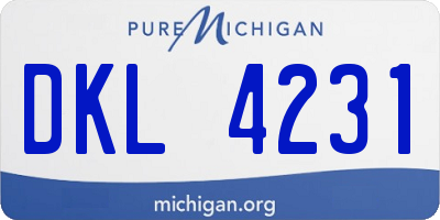 MI license plate DKL4231