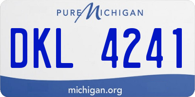 MI license plate DKL4241