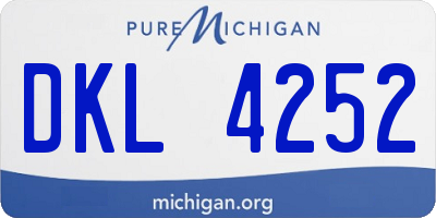 MI license plate DKL4252