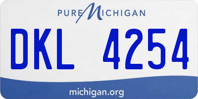 MI license plate DKL4254