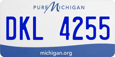 MI license plate DKL4255