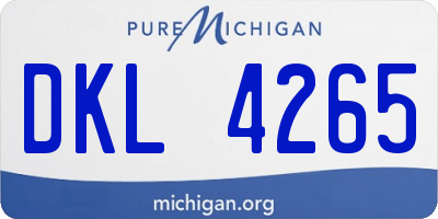 MI license plate DKL4265