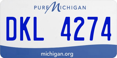MI license plate DKL4274