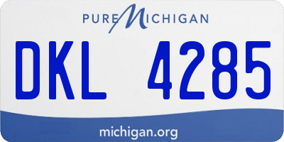 MI license plate DKL4285