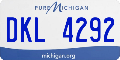 MI license plate DKL4292
