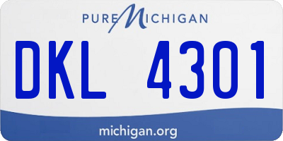 MI license plate DKL4301
