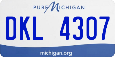 MI license plate DKL4307