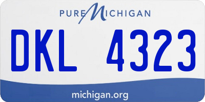 MI license plate DKL4323