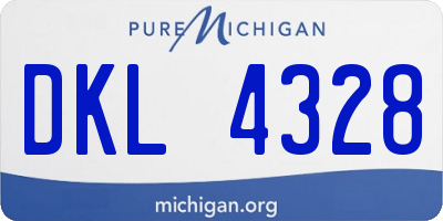 MI license plate DKL4328