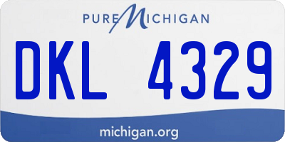 MI license plate DKL4329
