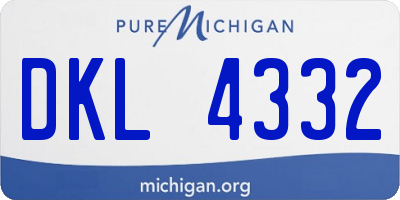MI license plate DKL4332
