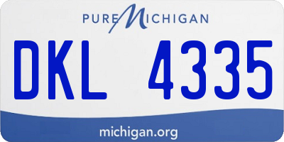 MI license plate DKL4335