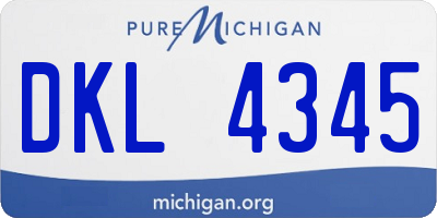 MI license plate DKL4345