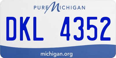 MI license plate DKL4352