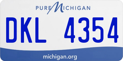 MI license plate DKL4354