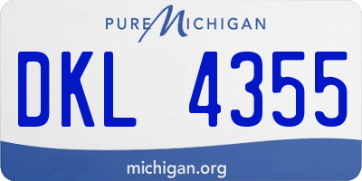 MI license plate DKL4355