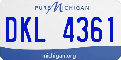 MI license plate DKL4361