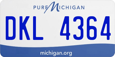 MI license plate DKL4364