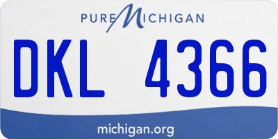 MI license plate DKL4366
