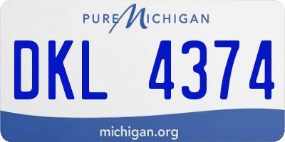 MI license plate DKL4374