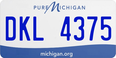 MI license plate DKL4375