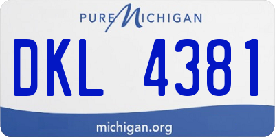 MI license plate DKL4381