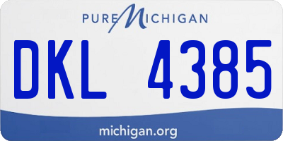MI license plate DKL4385