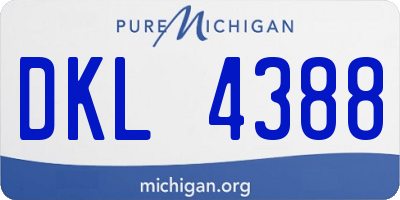 MI license plate DKL4388