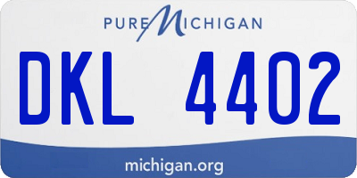 MI license plate DKL4402