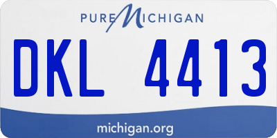MI license plate DKL4413