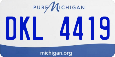 MI license plate DKL4419
