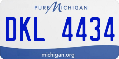 MI license plate DKL4434