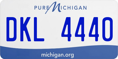 MI license plate DKL4440