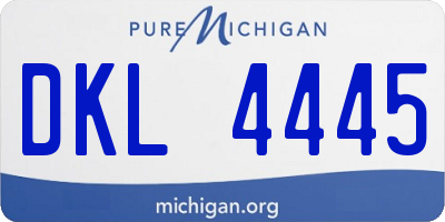 MI license plate DKL4445