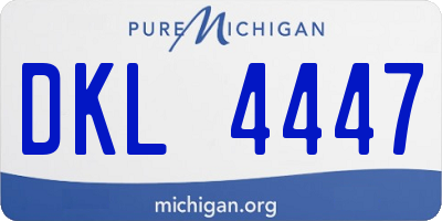 MI license plate DKL4447