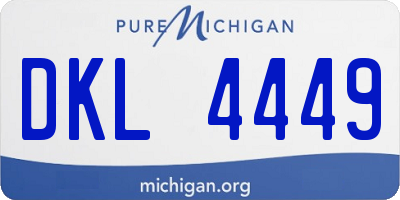 MI license plate DKL4449