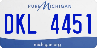 MI license plate DKL4451