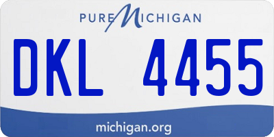 MI license plate DKL4455