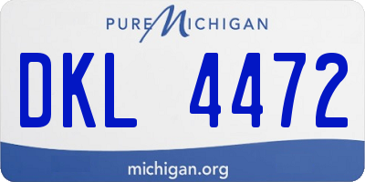 MI license plate DKL4472